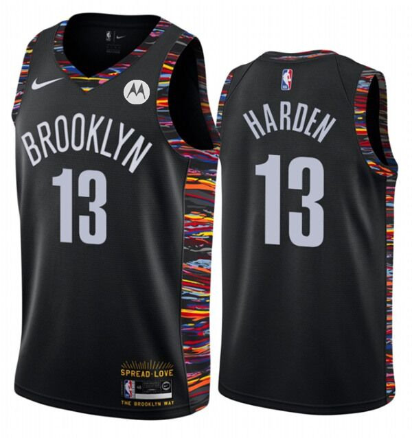 Men's Brooklyn Nets #13 James Harden Black Stitched NBA Jersey